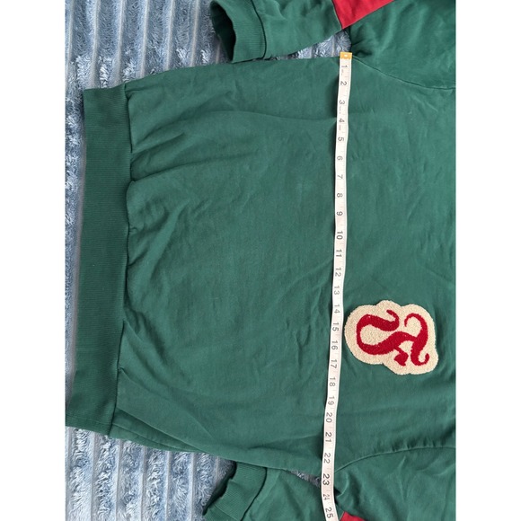 ASOS DESIGN Green Red Letter F Patch Sweatshirt Crewneck Pullover Top XS - Picture 3 of 6